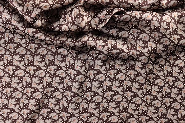Floral Silk Chiffon in Brown