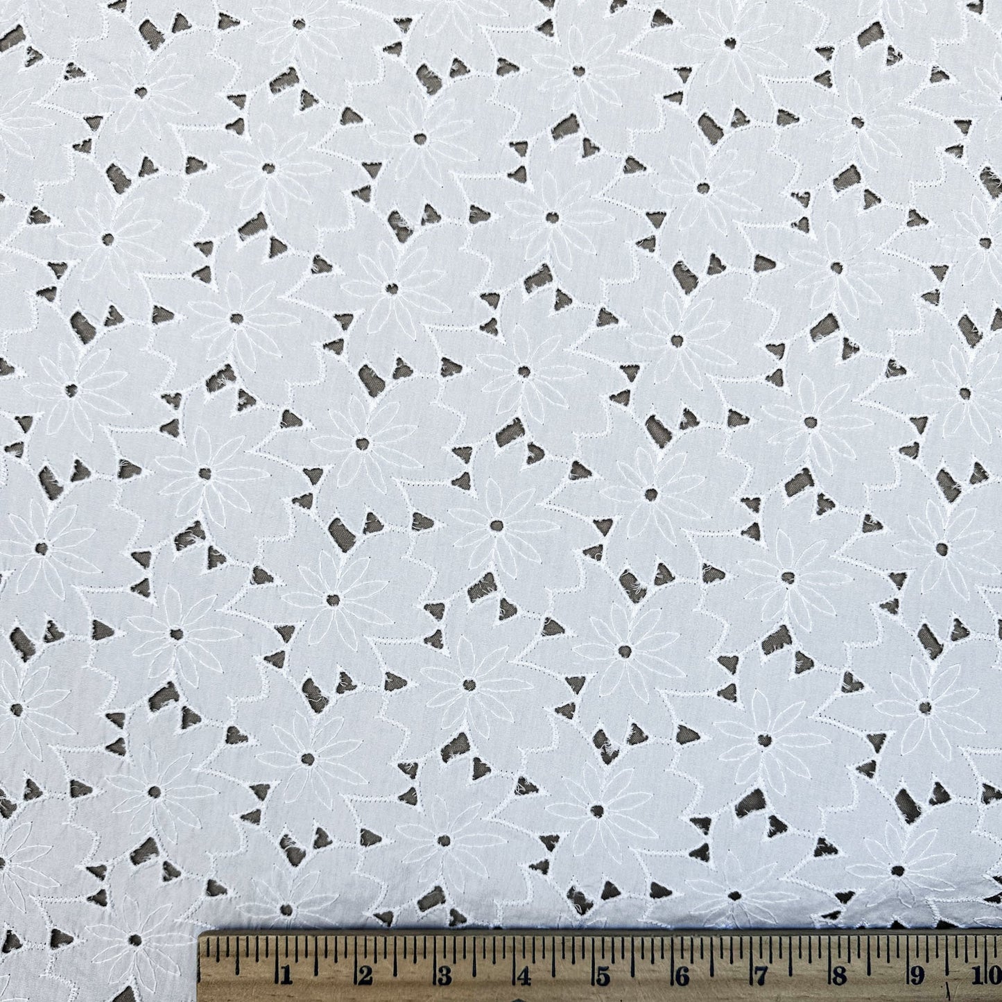 Floral Embroidered Cotton in White