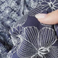 Floral Embroidered Cotton in Navy