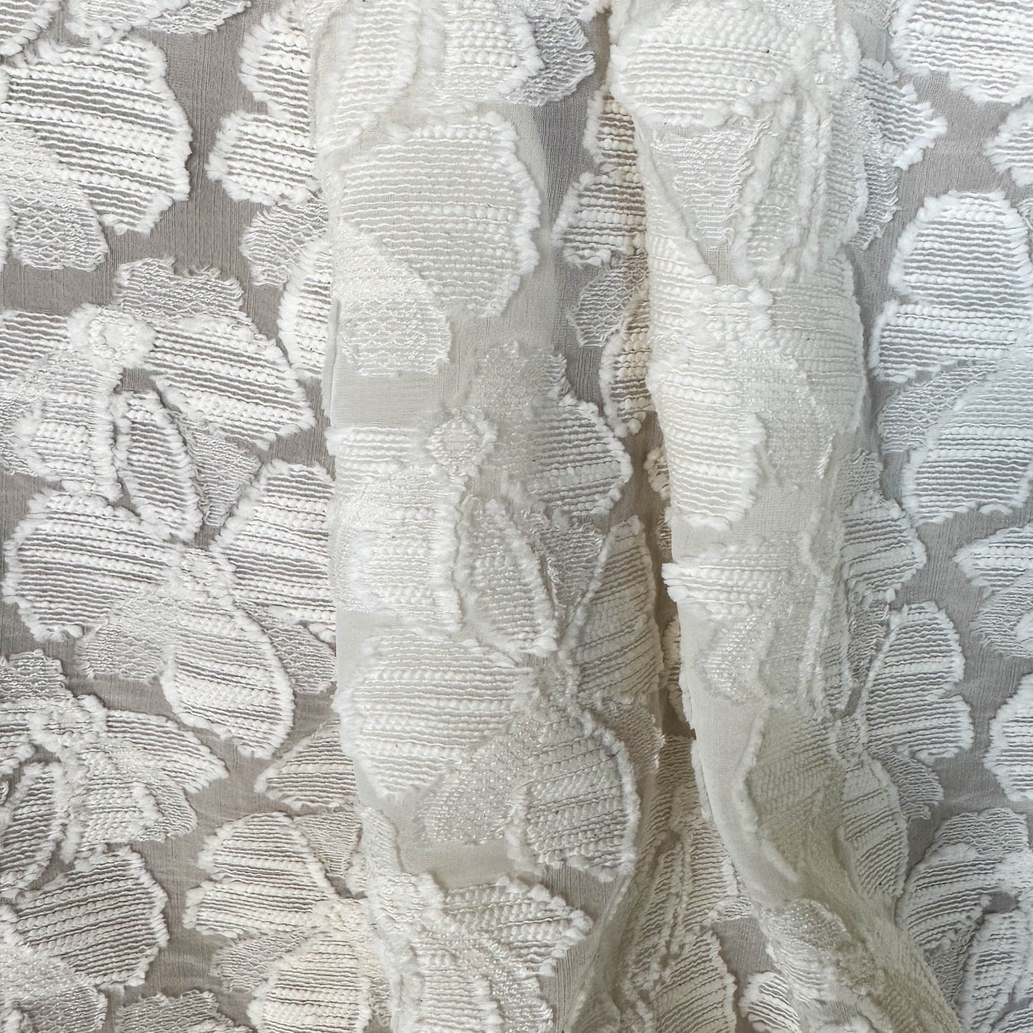 Embroidered Chiffon in Ivory