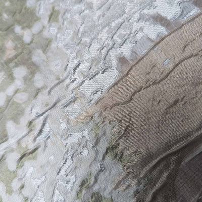 Light Blue, Mint, Beige Fil coupé Jacquard Organza Silk