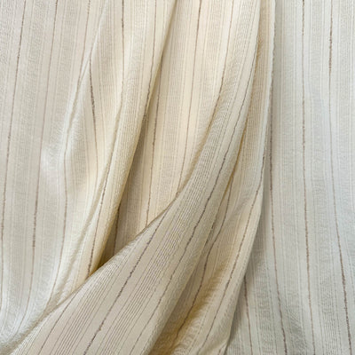 Ivory Silk with gold metallic thin stripes