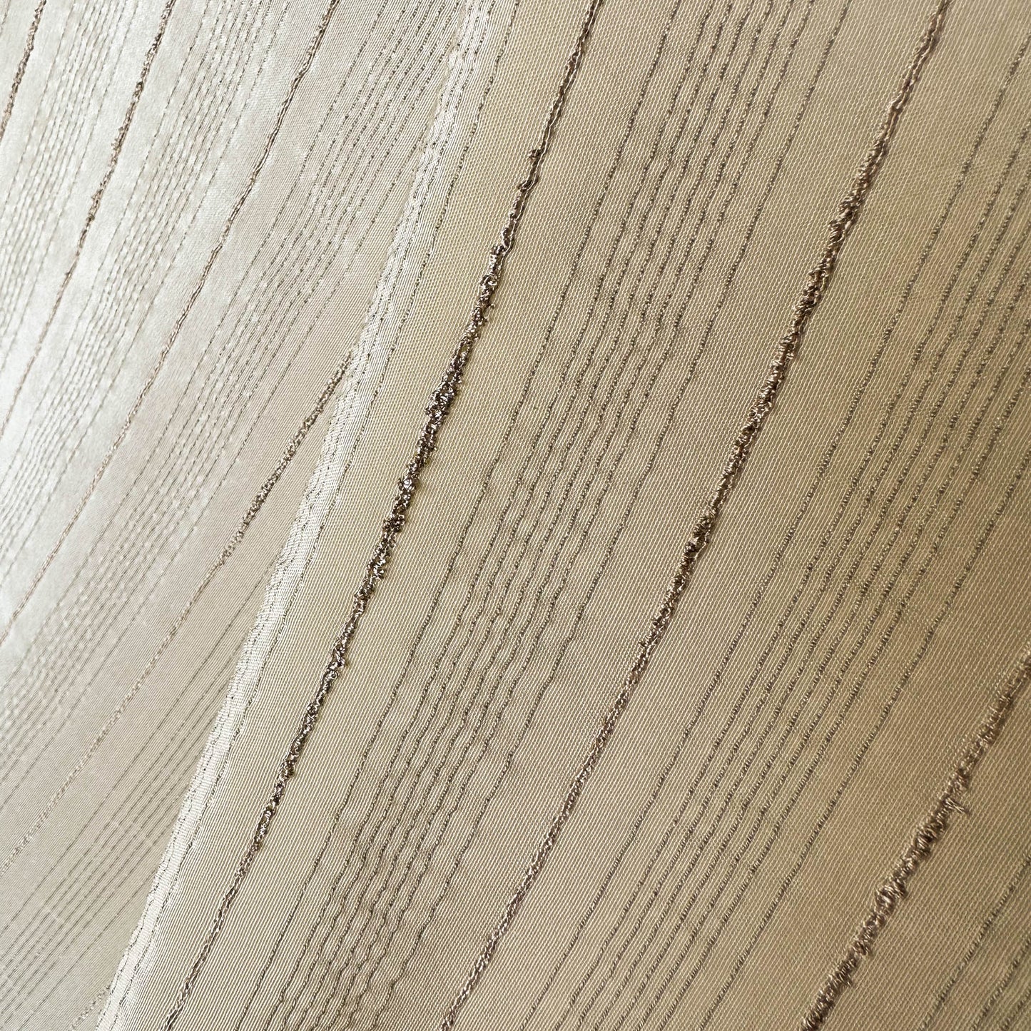 Silk Blend with Gold Pinstripes in Ivory