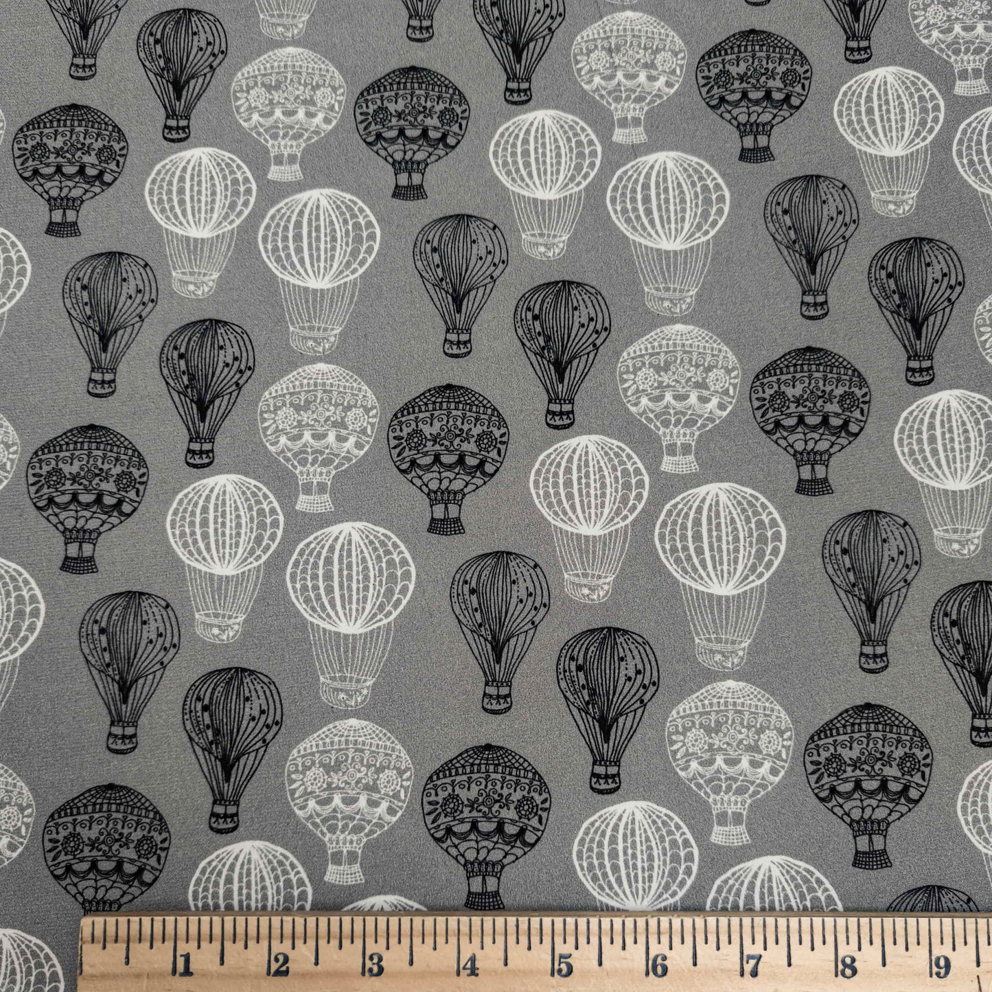 Silk Print with Hot Air Balloon Motif