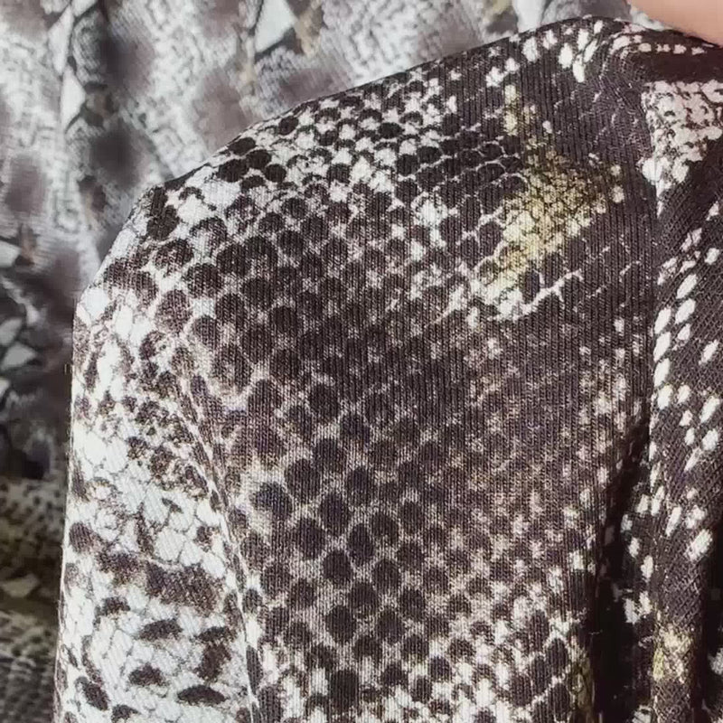 Brown Snake Print Knit